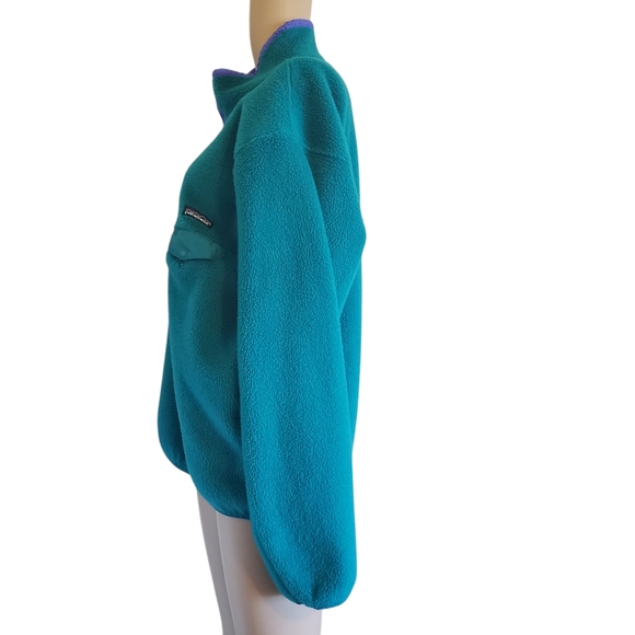 Patagonia Vintage Teal and Purple Synchila Snap T Fleece Pullover (L) - Picture 5 of 6